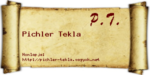 Pichler Tekla névjegykártya